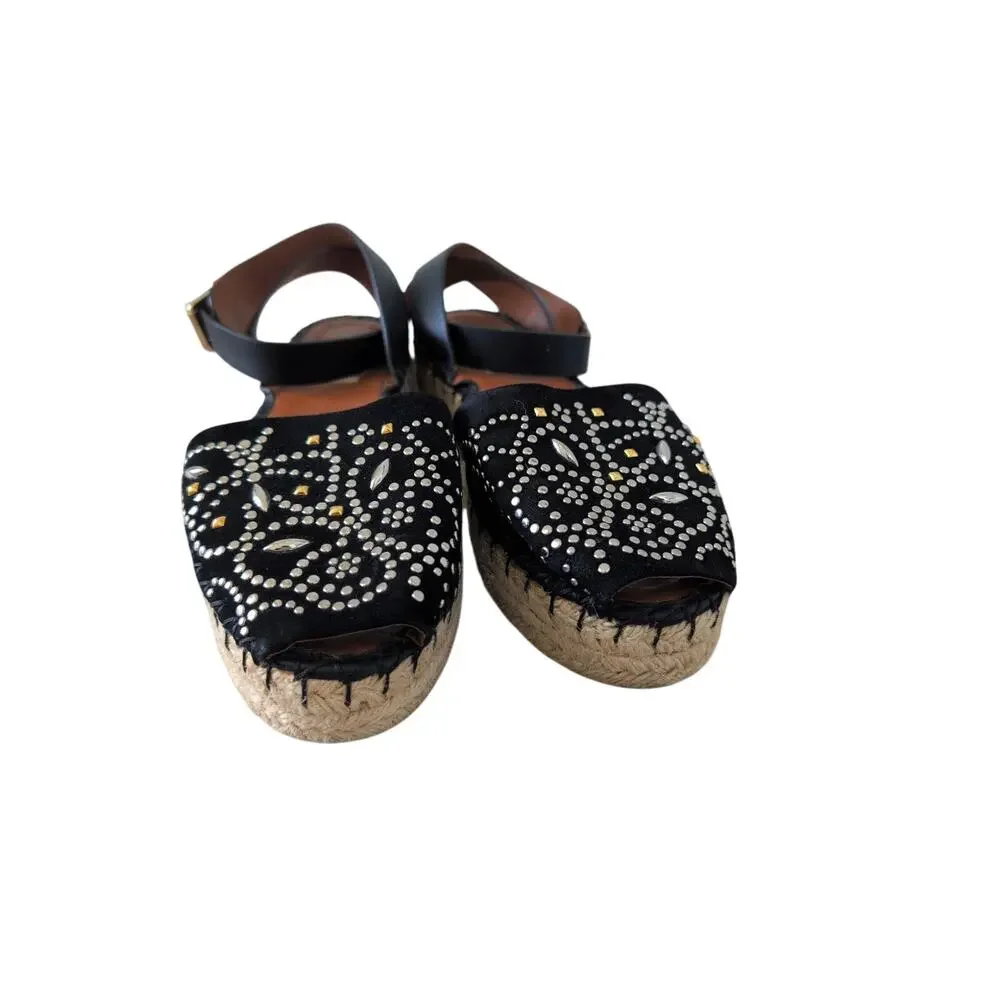 Valentino Garavani Studded Butterfly Suede Espadrilles size EU 39